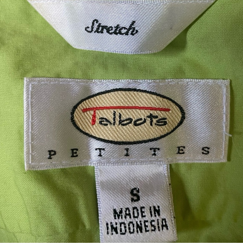 Talbots Light Green Short Sleeve Button Up Top - Picture 5 of 6
